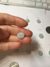 Load image into Gallery viewer, 10-12.8mm Type A 100% Natural light green sunny green white Jadeite Safety Guardian Button donuts pendant PH62 Add on item