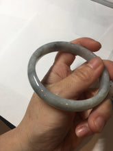 Load image into Gallery viewer, 59mm Certified Type A 100% Natural green gray black(Wuji, 淡乌鸡) Jadeite Jade bangle BQ55-6886
