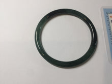 Load image into Gallery viewer, 56.4mm Certified Type A 100% Natural black/green/gray Guatemala slim round cut Jadeite bangle PJ42-0657