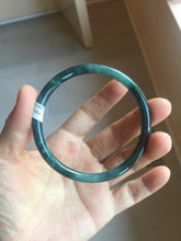 Load image into Gallery viewer, 60.6mm Certified Type A 100% Natura dark blue/green/gray/black Guatemala slim round cut Jadeite bangle AZ151-2054