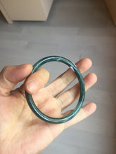 Load image into Gallery viewer, 60.6mm Certified Type A 100% Natura dark blue/green/gray/black Guatemala slim round cut Jadeite bangle AZ151-2054
