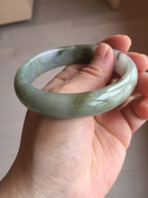 Load image into Gallery viewer, 54mm certified natural 100% natural Type A light green brown purple ethereal mist oval jadeite jade bangle AA37-5303