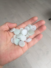 Load image into Gallery viewer, 14.8mm Type A 100% Natural icy watery light purple/yellow/white /green Jadeite Jade Safety Guardian Button Pendant group AX161