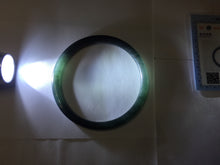 Load image into Gallery viewer, 62mm Type A 100% Natural black icy blue (蓝水) Guatemala Slim Round Cut Jadeite Bangle PJ133-1366