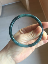 Load image into Gallery viewer, 60.6mm Certified Type A 100% Natura dark blue/green/gray/black Guatemala slim round cut Jadeite bangle AZ151-2054