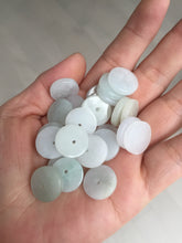 Load image into Gallery viewer, 14.8mm Type A 100% Natural icy watery light purple/yellow/white /green Jadeite Jade Safety Guardian Button Pendant group AX161