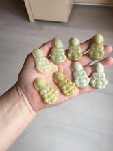 Load image into Gallery viewer, 100% natural white grade A yellow/brown/green jadeite jade Guanyin pendants AX160