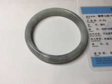 Load image into Gallery viewer, 59mm Certified Type A 100% Natural green gray black(Wuji, 淡乌鸡) Jadeite Jade bangle BQ55-6886