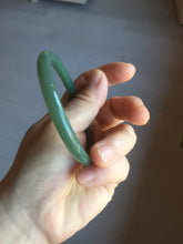 Load image into Gallery viewer, 56mm certified 100% Natural lake green gray slim round cut nephrite bangle HN144-6923