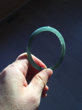 Load image into Gallery viewer, 55.5mm Certified Type A 100% Natural dark green/blue/gray Guatemala slim round cut Jadeite bangle PH172-8138