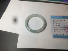 Load image into Gallery viewer, 57mm Certified 100% natural Type A light green/white jadeite jade bangle BH49-0023