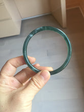 Load image into Gallery viewer, Sold please don't order. Thx. 60.6mm Certified Type A 100% Natural ice watery dark blue/green/purple/gray/black Guatemala slim round cut Jadeite bangle AZ150-2492