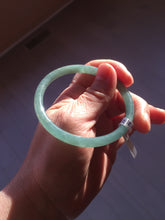 Load image into Gallery viewer, 55.5mm Certified Type A 100% Natural dark green/blue/gray Guatemala slim round cut Jadeite bangle PH172-8138