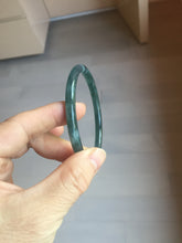 Load image into Gallery viewer, Sold please don't order. Thx. 60.6mm Certified Type A 100% Natural ice watery dark blue/green/purple/gray/black Guatemala slim round cut Jadeite bangle AZ150-2492