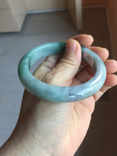 Load image into Gallery viewer, 57mm Certified Type A 100% Natural sunny green/gray/black chubby Jadeite bangle PB243-9556