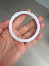 Load image into Gallery viewer, 54mm Certified type A 100% Natural light purple white slim round cut Jadeite bangle BN23-9127