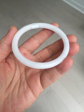 Load image into Gallery viewer, 58.7mm Type A 100% Natural icy watery light green/blue/gray Guatemala slim round cut Jadeite bangle PJ43-0685