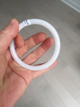 Load image into Gallery viewer, 54mm Certified type A 100% Natural light purple white slim round cut Jadeite bangle BN23-9127