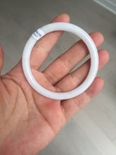 Load image into Gallery viewer, 54mm Certified type A 100% Natural light purple white slim round cut Jadeite bangle BN23-9127