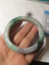 Load image into Gallery viewer, 56.4mm certificated Type A 100% Natural sunny green/white/purple Jadeite Jade bangle AY48-4133