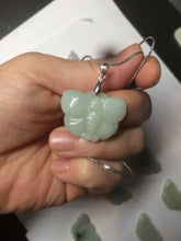 Load image into Gallery viewer, 100% Natural light green 3D Jadeite Jade butterfly pendant KS99