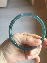 Load image into Gallery viewer, 60.7mm Certified Type A 100% Natural ice watery dark blue/green/purple/gray/black Guatemala slim round cut Jadeite bangle AZ149-2490