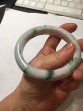 Load image into Gallery viewer, 60.5mm certified type A 100% Natural sunny green/purple chubby Jadeite jade bangle PH188-1255