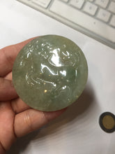 Load image into Gallery viewer, 100% Natural type A light green yellow jadeite Jade horse pendant worry stone AA93