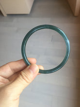 Load image into Gallery viewer, 60.7mm Certified Type A 100% Natural ice watery dark blue/green/purple/gray/black Guatemala slim round cut Jadeite bangle AZ149-2490