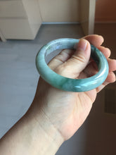 Load image into Gallery viewer, 57mm Certified Type A 100% Natural sunny green/gray/black chubby Jadeite bangle PB243-9556