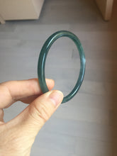 Load image into Gallery viewer, 60.7mm Certified Type A 100% Natural ice watery dark blue/green/purple/gray/black Guatemala slim round cut Jadeite bangle AZ149-2490