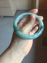 Load image into Gallery viewer, 57mm Certified Type A 100% Natural sunny green/gray/black chubby Jadeite bangle PB243-9556