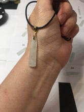 Load image into Gallery viewer, 100% Natural type A icy watery light green white narrow rectangle Jadeite Jade safe and sound pendant group BS139 Add on item