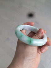 Load image into Gallery viewer, 57.6mm Certified 100% natural Type A sunny green/white/purple jadeite jade bangle AH87-4126
