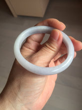 Load image into Gallery viewer, 51.5mm certified Type A 100% Natural icy watery light green purple oval Jadeite Jade bangle AU28-8536
