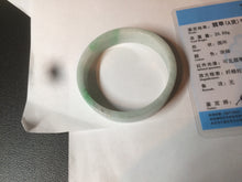 Load image into Gallery viewer, 52.8mm Certified type A 100% Natural sunny green/white square Jadeite Jade bangle BF63-4716