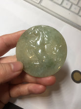 Load image into Gallery viewer, 100% Natural type A light green yellow jadeite Jade horse pendant worry stone AA93