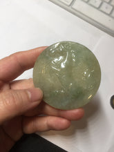 Load image into Gallery viewer, 100% Natural type A light green yellow jadeite Jade horse pendant worry stone AA93