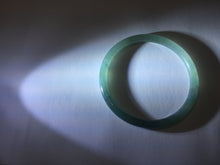 Load image into Gallery viewer, 58.7mm Type A 100% Natural icy watery light green/blue/gray Guatemala slim round cut Jadeite bangle PJ43-0685