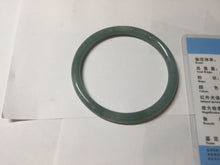 Load image into Gallery viewer, 58.5mm Certified Type A 100% Natural light green/blue/gray Guatemala slim round cut Jadeite bangle PD72-8135