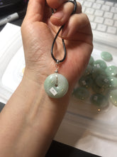 Load image into Gallery viewer, 18-23.5mm Type A 100% Natural light green sunny green white Jadeite Jade Safety Guardian Button donuts Pendant group AA67