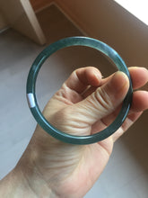 Load image into Gallery viewer, 60.7mm Certified Type A 100% Natural ice watery dark blue/green/purple/gray/black Guatemala slim round cut Jadeite bangle AZ149-2490