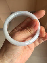 Load image into Gallery viewer, 51.5mm certified Type A 100% Natural icy watery light green purple oval Jadeite Jade bangle AU28-8536