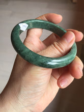 Load image into Gallery viewer, 58mm certified type A 100% Natural oily spinach green jadeite jade bangle PC12-9257