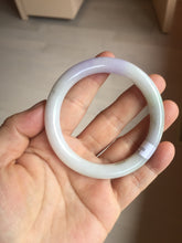 Load image into Gallery viewer, 54mm Certified type A 100% Natural light green purple round cut Jadeite bangle PC102-4955