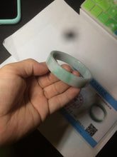 Load image into Gallery viewer, 52.8mm Certified type A 100% Natural sunny green/white square Jadeite Jade bangle BF63-4716