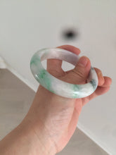 Load image into Gallery viewer, 57.6mm Certified 100% natural Type A sunny green/white/purple jadeite jade bangle AH87-4126