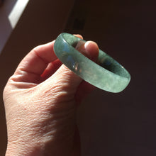 Load image into Gallery viewer, 51.7mm Certified type A 100% Natural oily dark green gray (油青) thin Jadeite Jade bangle PB273-1042