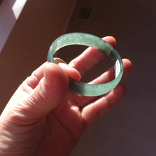 Load image into Gallery viewer, 51.7mm Certified type A 100% Natural oily dark green gray (油青) thin Jadeite Jade bangle PB273-1042