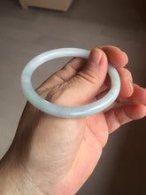 Load image into Gallery viewer, 51.5mm certified Type A 100% Natural icy watery light green purple round cut oval Jadeite Jade bangle AU27-8535